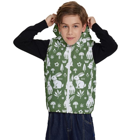 Easter bunny pattern Kids  Stylish Hooded Puffer Vest from ArtsNow.com