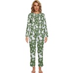Easter bunny pattern Womens  Long Sleeve Lightweight Pajamas Set