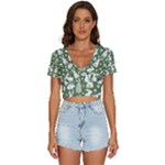 Easter bunny pattern V-Neck Crop Top