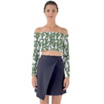 Easter bunny pattern Long Sleeve Off Shoulder Crop Top