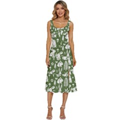 Women s Sleeveless Corset Midi Dress 