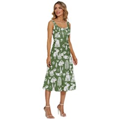 Women s Sleeveless Corset Midi Dress 