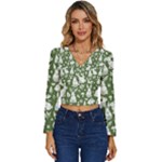 Easter bunny pattern Long Sleeve V-Neck Top