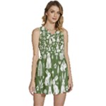 Easter bunny pattern Sleeveless High Waist Mini Dress