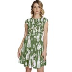 Easter bunny pattern Cap Sleeve High Waist Dress