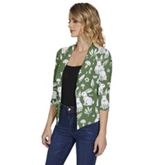 Women s Draped Front 3/4 Sleeve Shawl Collar Jacket 