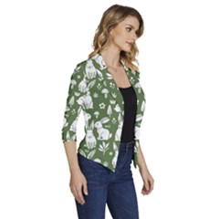 Women s Draped Front 3/4 Sleeve Shawl Collar Jacket 