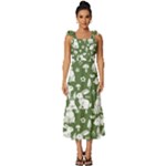 Easter bunny pattern Tie-Strap Tiered Midi Chiffon Dress