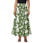 Easter bunny pattern Tiered Ruffle Maxi Skirt