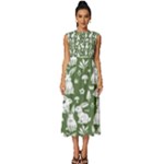 Easter bunny pattern Sleeveless Round Neck Midi Dress