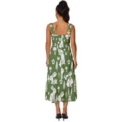 Square Neckline Tiered Midi Dress 