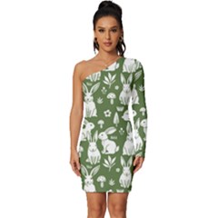 Long Sleeve One Shoulder Mini Dress 