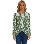 Easter bunny pattern Long Sleeve Crew Neck Pullover Top