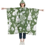 Easter bunny pattern Women s Hooded Rain Ponchos