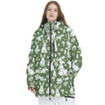 Easter bunny pattern Women s Multi Pockets Zip Ski and Snowboard Waterproof Breathable Jacket