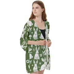 Open Front 3/4 Sleeve Batwing Chiffon Cardigan Kimono 