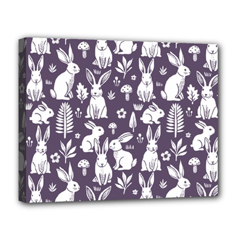 Easter bunny pattern Canvas 14  x 11  (Stretched) from ArtsNow.com
