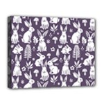 Easter bunny pattern Canvas 14  x 11  (Stretched)