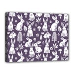 Easter bunny pattern Canvas 16  x 12  (Stretched)