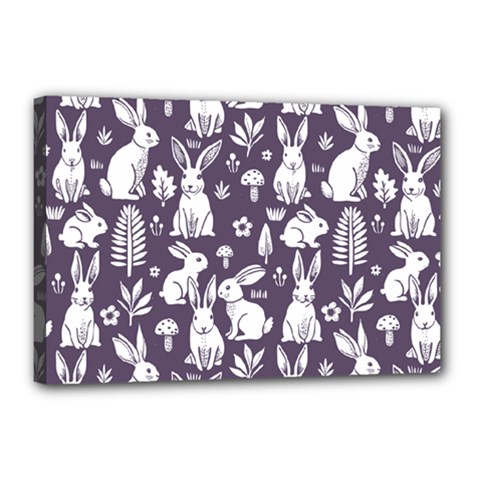 Easter bunny pattern Canvas 18  x 12  (Stretched) from ArtsNow.com
