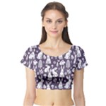 Easter bunny pattern Short Sleeve Crop Top