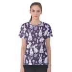 Easter bunny pattern Women s Cotton T-Shirt