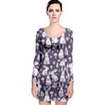 Easter bunny pattern Long Sleeve Bodycon Dress