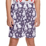 Easter bunny pattern Kids  Basketball Shorts