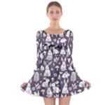 Easter bunny pattern Long Sleeve Skater Dress