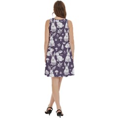 Round Neck Sleeve Casual Dress With Pockets 