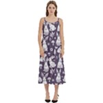 Easter bunny pattern Casual Spaghetti Strap Midi Dress