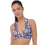 Easter bunny pattern Halter Plunge Bikini Top
