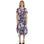 Easter bunny pattern T-Shirt Midi Dress With Pockets