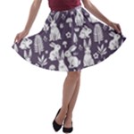 Easter bunny pattern A-line Skater Skirt