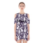 Easter bunny pattern Shoulder Cutout One Piece Dress