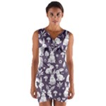 Easter bunny pattern Wrap Front Bodycon Dress