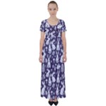 Easter bunny pattern High Waist Short Sleeve Maxi Dress
