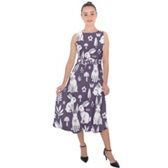 Midi Tie-Back Chiffon Dress 