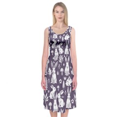Easter bunny pattern Midi Sleeveless Dress from ArtsNow.com