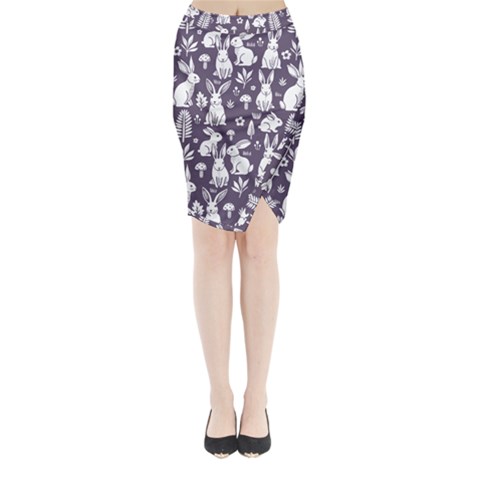 Easter bunny pattern Midi Wrap Pencil Skirt from ArtsNow.com