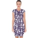 Easter bunny pattern Capsleeve Drawstring Dress 