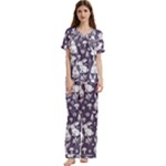 Easter bunny pattern Short Sleeve Satin Pajamas Set With Pockets