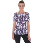 Easter bunny pattern Shoulder Cut Out Short Sleeve Top
