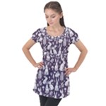 Easter bunny pattern Puff Sleeve Tunic Top