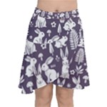 Easter bunny pattern Chiffon Wrap Front Skirt