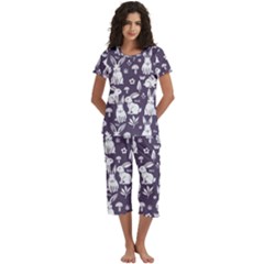 Short Sleeve 3/4 Length Pants Lounge Set 
