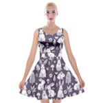 Easter bunny pattern Velvet Skater Dress