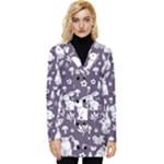 Easter bunny pattern Button Up Hooded Coat 