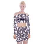 Easter bunny pattern Off Shoulder Top with Mini Skirt Set