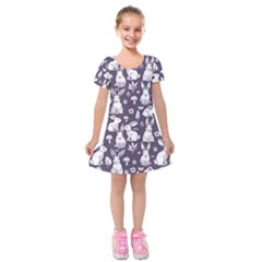 Easter bunny pattern Kids  Short Sleeve Velvet Dress from ArtsNow.com